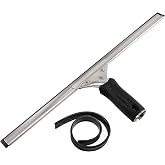 Unger Connect and Clean 16&rdquo; Performance Window and Glass Cleaning Squeegee with Replacement Rubber, Cleaning Supplies, Heavy Duty Household Cleaner Tools with Streak-Free Results