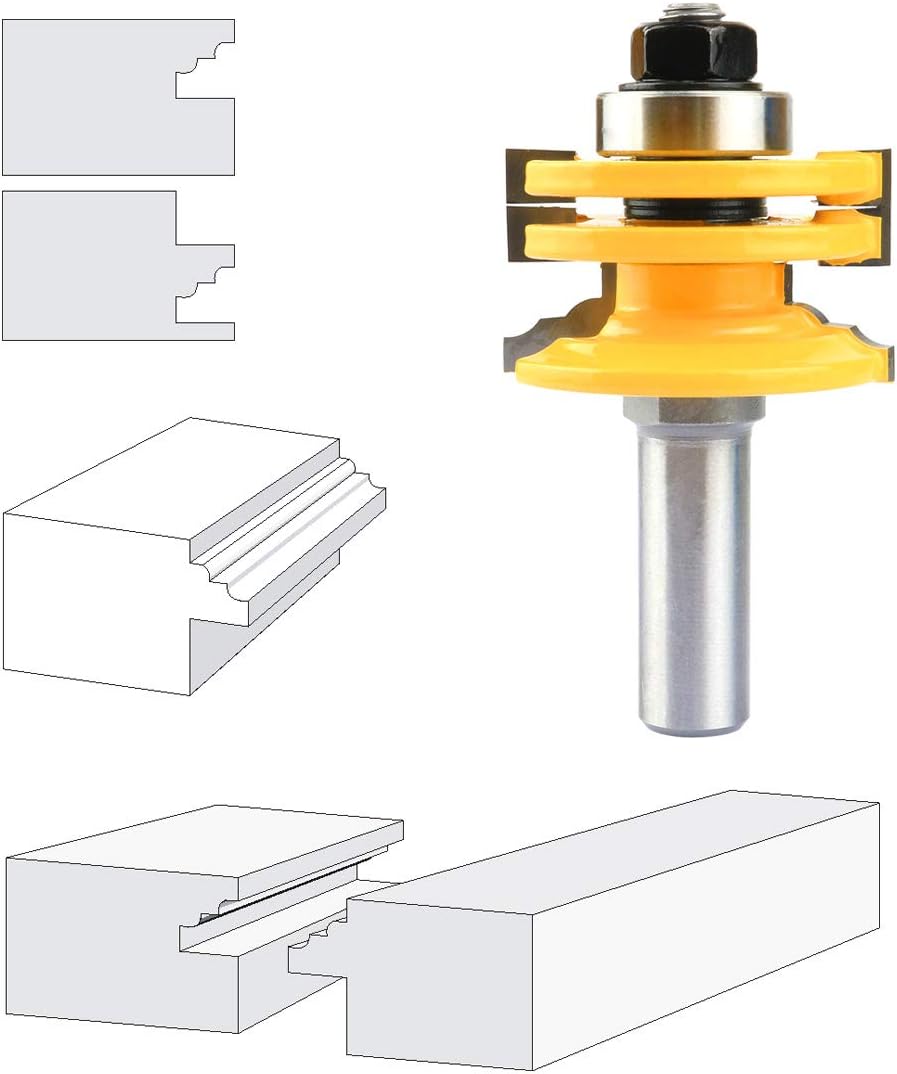 Shank Wood Milling Cutter Classical Ogee Door Router Bit Woodworking Cutter Tool for Glass Door, Closet Door by 1/2 Inch