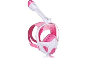 ANSUN Snorkel Mask Full Face, Snorkeling Gear for Adults with Latest Safety Breathing System and Dry Top System, 180° Panoramic View Snorkeling Mask with Silicone Anti-Fog Anti-Leak