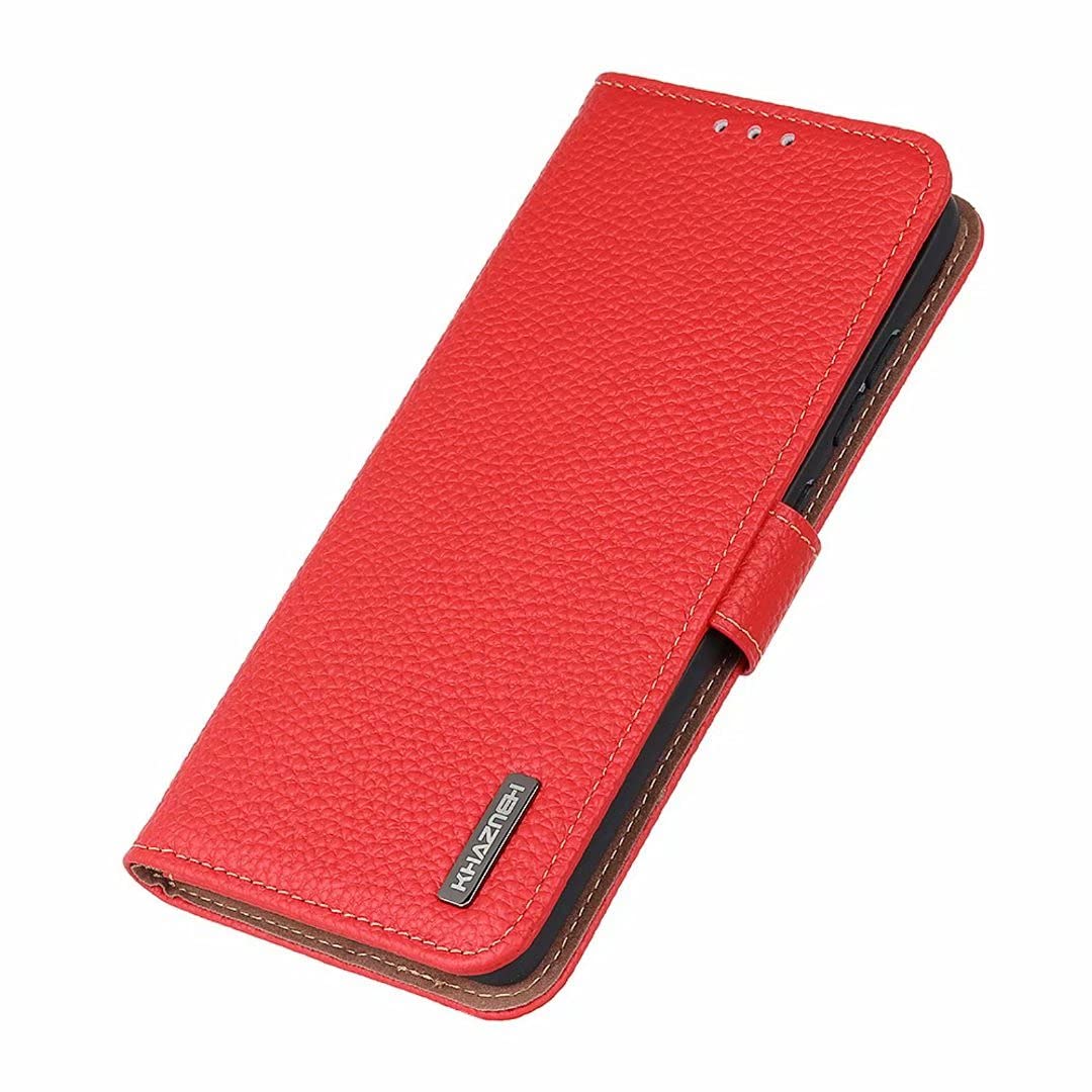 COQUE Case for Nokia G10 Cover,Leather Lychee Pattern Flip Cover with Card Slot Phone Case for Nokia G10-Red