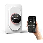 BSEED Home WiFi Smart Thermostat for Heat Pumps - Touch Screen, Energy Saving, 7-Day Programmable (Holiday Mode), Works with Siri/Alexa/Google, White