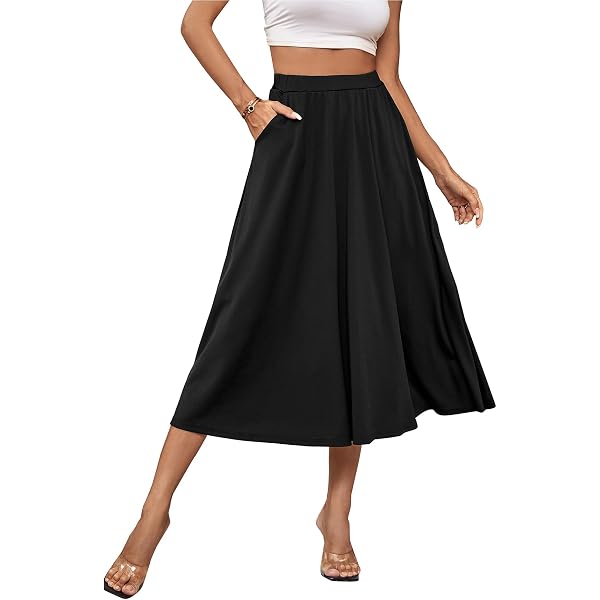 Vrtige Women's High Waist Zipper Flare Mini Skater Skirt - Black, X-Large, A-Line Pleated