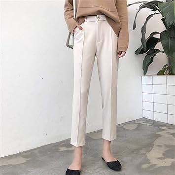 Ckbyth Pantalones Pantalones Mujeres Botones De Un Solo Boton