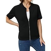 KANCY KOLE Womens Short Sleeve Jackets Lightweight Zip Up Sweatshirt Summer Fashion Jackets with Pockets
