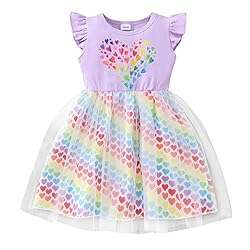 Girls Valentines Day Dresses Heart Print Dress