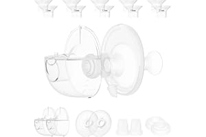 IVARONAL Two M5 24mm Full Set Collector Cup Only Compatible with Momcozy M5 and 10pcs 13/15/17/19/21mm Flange Inserts, Including Inserts*10, 24mm Flange*2, Collector*2, Duckbill Valve*2,Diaphragm*2