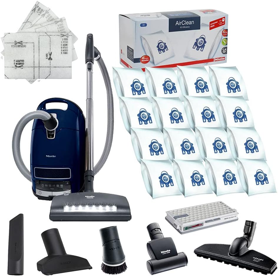 Miele Complete C3 Marin Canister HEPA Canister Vacuum Cleaner with SEB236 Powerhead Bundle - Includes Performance Pack 16 Type GN AirClean Genuine FilterBags + Genuine AH50 HEPA Filter -
