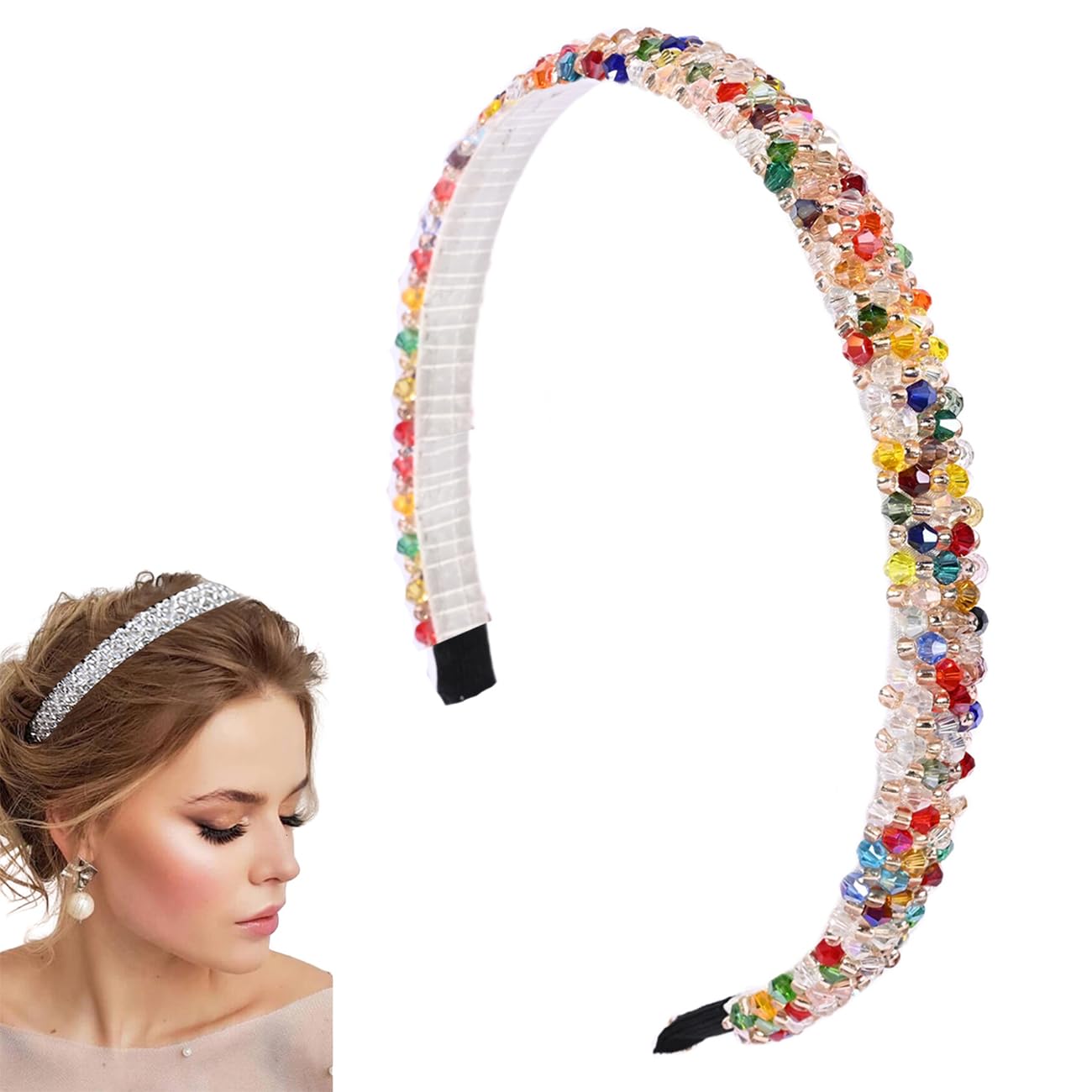 Womens Headbands Crystal Headband Rhinestone Sparkly Thin Hair Bands Fashion Daily Hair Accessories for Girls and Women 3010
