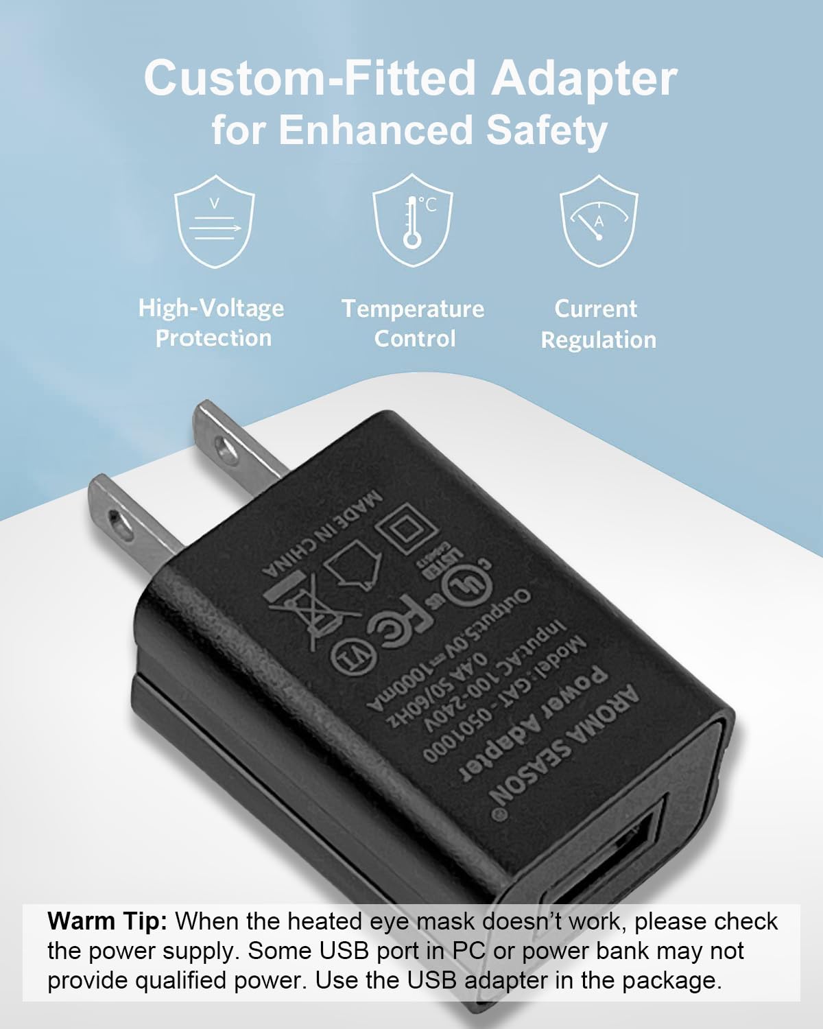 Aroma Season Heated Eye Mask for Dry Eyes, Warm Eye Compress with Flaxseed for MGD, Dry Eye Syndrome, Chalazion Blepharitis Stye Eye Treatment, Steam Moist to Unclog Glands (Blue)