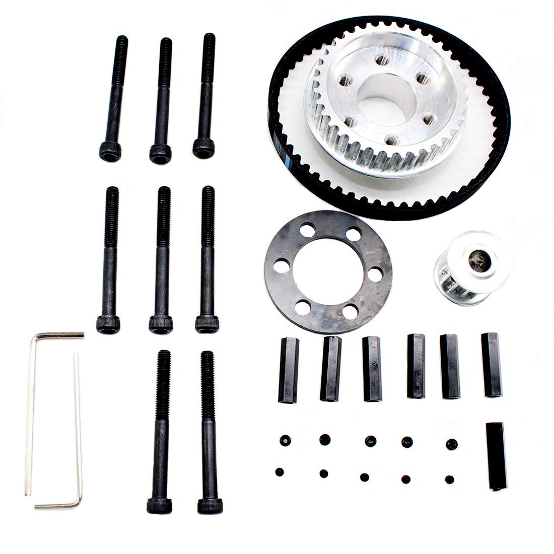 Vvanpro DIY Electric Skateboard 8352 9052 9752 PU Wheel Pulleys Kit Set 36/18 Tooth Belt 10MM 5M 270MM(Snow Black, Pack of 1) …