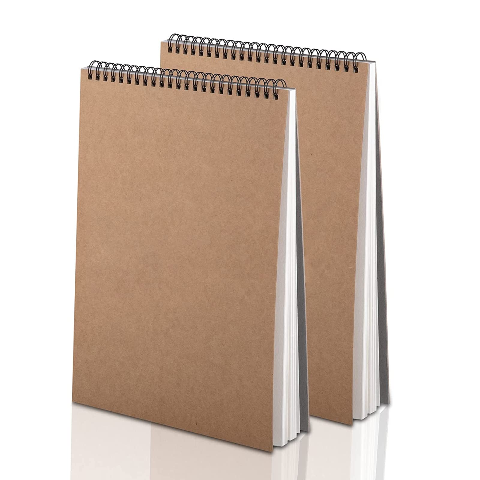 CYH 2 Pack A4 Sketchbook, 2 x 30 Sheets/60 Pages, 150gsm Hardback Kraft Cover Art Book for Kids Adults Artist Paper Drawing Pad