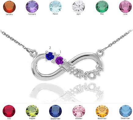 white gold birthstone necklace for mom