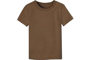 COSLAND Boys' 100% Cotton Heavyweight Short Sleeve Crewneck T Shirt