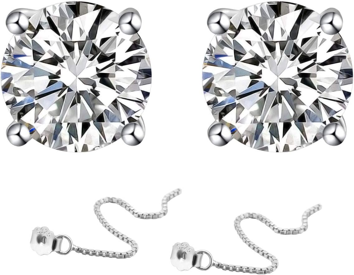 KIPONE Earrings Women Sterling Silver S925 For Girls Gold Stud Hoops Cheap Helix Diamonds EDXZ002