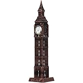IUXROBU Big Ben Statue Metal Model London City Tour Souvenirs Gift Landmark Figurine Home Decor Decorations for Living Room Bedroom Book Shelf Table Desk Top Centerpieces (D4, Red 9.5 inch)