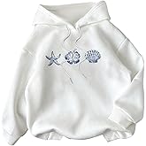 Milumia Women's Starfish Print Hoodie Sweatshirts Drawstring Long Sleeve Pullover Tops