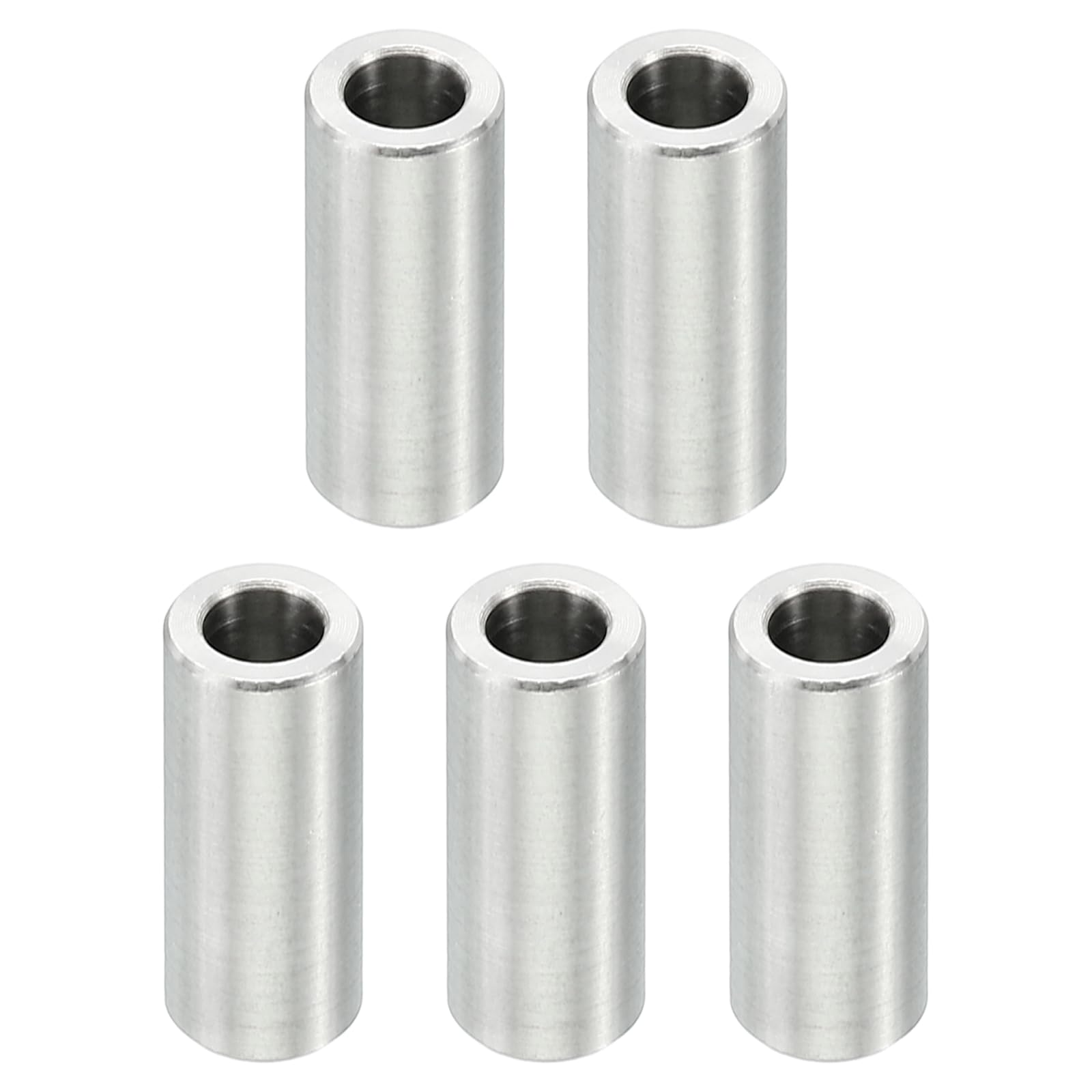 PATIKIL M4 Stainless Steel Spacers, 5 Pcs Metal Spacer Stainless Steel 4.1mm ID x 7mm OD X16mm L Stainless Steel Spacers Screw Standoff Round for 5/32inch or M4 Screw Bolts