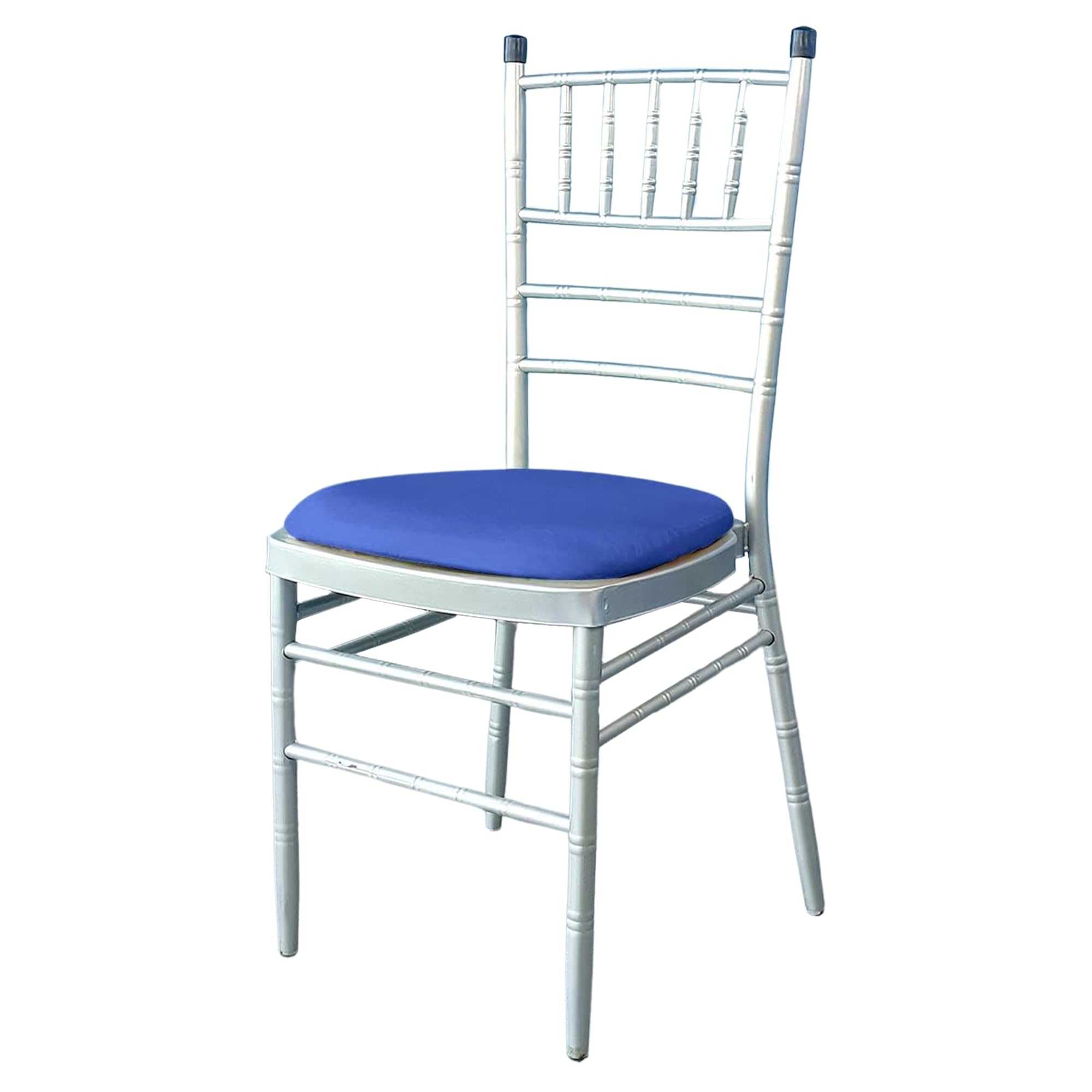 WedDecor Stretch Chair Seat Covers Spandex Dining Chair Pad Slipcovers for Chiavari, Removable Washable Elasticated Cushion Protectors Kitchen Chair Seat Pad Protector, Royal Blue 1pc