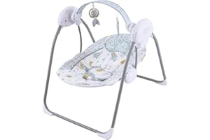 Otrolepota Baby Swing for Infant,Newborn Swing with Music,5 Speed Levels,Timing Setting,Soft Cushion,Foldable Infant Swing for Indoor Outdoor Use 0-9 Months