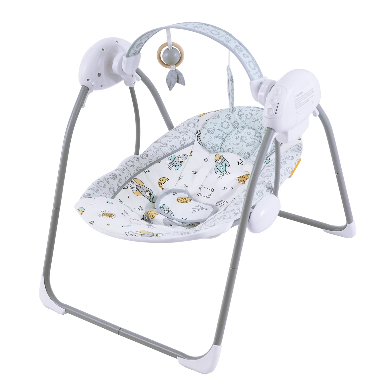 Photo 1 of Otrolepota Baby Swing for Infant,Newborn Swing with Music,5 Speed Levels,Timing Setting,Soft Cushion,Foldable Infant Swing for Indoor Outdoor Use 0-9 Months