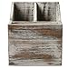 MyGift 3 Compartment Rustic Torched Wood 2-in-One Flatware and Napkin Holder, Countertop Wooden Kitchen Utensil Caddy for Silverware Cutlery Paper Napkins