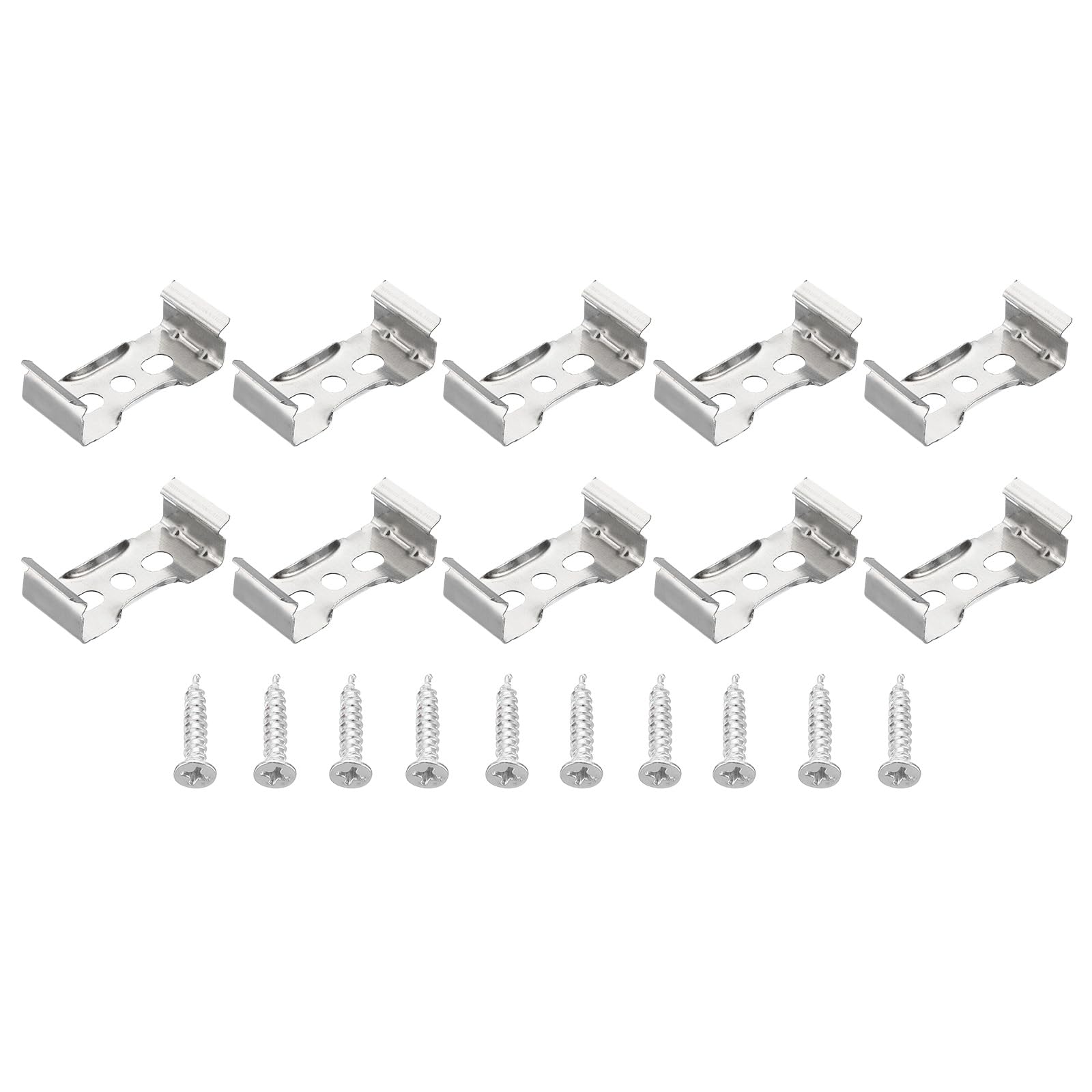 PATIKIL T8 LED Light Brackets, 20 Pack Fluorescent Tube Mounting Clip Holder Hanger Clamps Light Fixture for Ceiling Lamp Bulbs in Home Office, with Screws