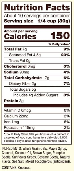 BOB’S RED MILL PAN-BAKED GRANOLA MAPLE SEA SALT, 11 OUNCE (PACK OF 2)