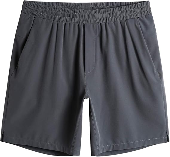 MaaMgic Mens Running Shorts 7" Stretch Zipper Pockets Sports Workout