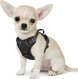 Eagloo Small Dog Harness Adjustable Front Clip No Pull Reflective Black XS