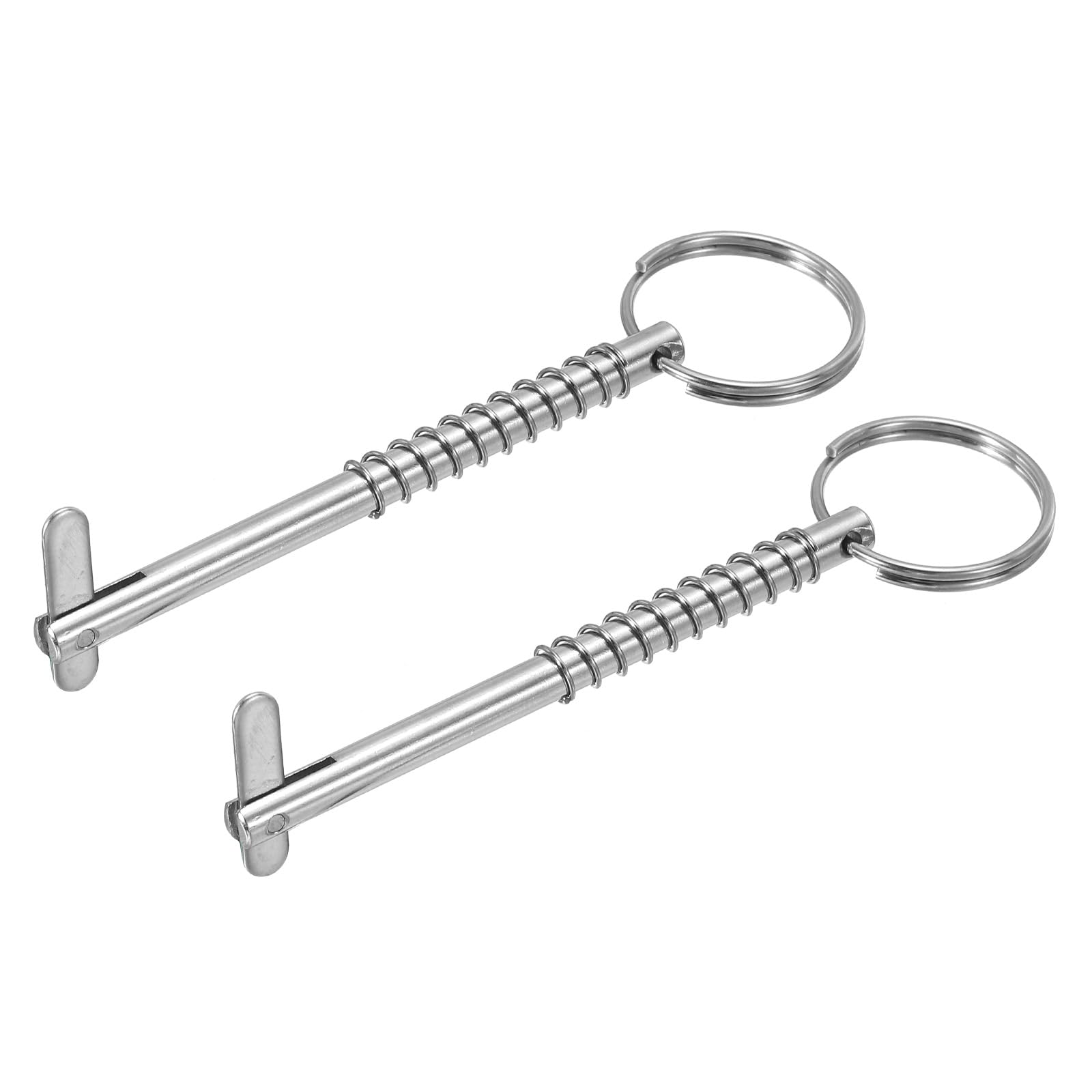 PATIKIL 316 Stainless Steel Quick Release Pin 2 Pack Bimini Top Pin Usable Length 2.63", Total Length 3", Dia 0.2" Boat Marine Hardware with Drop Cam & Spring for Deck Boat Bimini Top