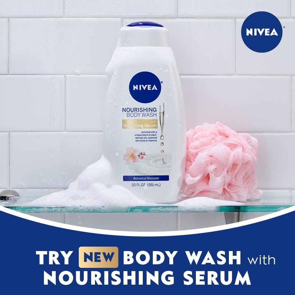 NIVEA Nourishing Botanical Blossom Body Wash - with Nourishing Serum - 20 Fl. Oz. Bottle : Beauty