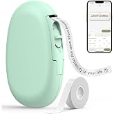 SUPVAN E10 Bluetooth Label Maker Machine with Tape, Green | Fits Continuous &amp; Die-Cut Waterproof Label, Easy App Editing, Rechargeable, Inkless, for School, Home, Kitchen, Office