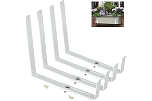 KEYDOLA Adjustable Window Planter Box Brackets for Planter Box Depth 7 to 14 Inches, Flower Box Holder, Wall Mount Planter Bo