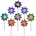 50pcs Plastic Rainbow Pinwheel,Windmill Party Pinwheels DIY Pinwheels Set for Kids Toy Garden Lawn Party Decor (50)