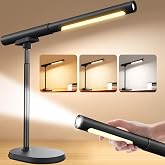 Cordless Desk Lamp, Magnetic LED Work Light, Rechargeable Battery Powered Lamp, Dimmable Brightness &amp; 3 Color Modes, Wireless Table Lighting for Reading, Bed, Flashlight with Signal Light for Camping