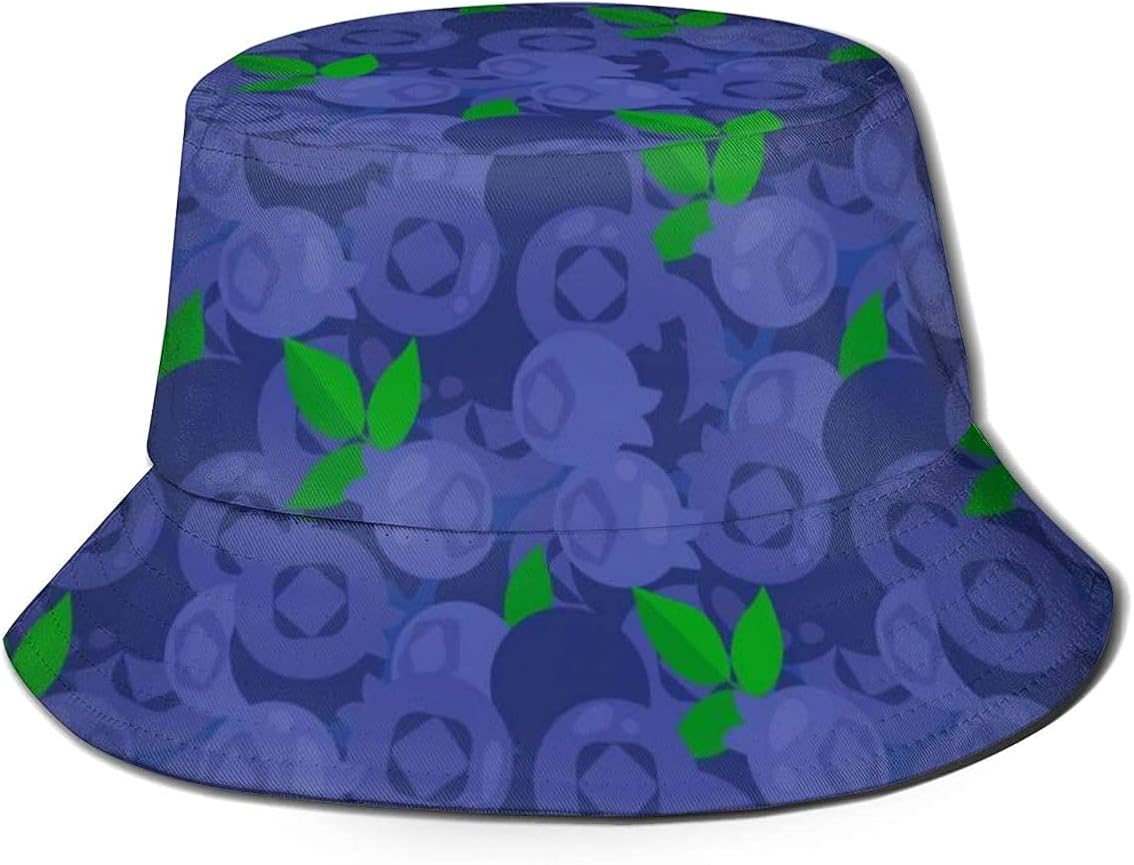 Blueberry Pattern Design Bucket Sun Hat for Men & Women Uv Protection