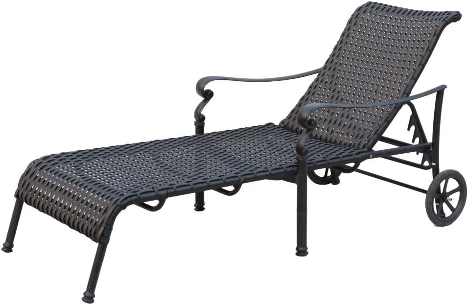Amazon Com Darlee Victoria Wicker Patio Chaise Lounge In Espresso