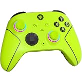 SZDILONG Wireless 2.4GHz Controller for Xbox, Xbox One Series X|S,Steam,PC | 1000mAh Battery,7 Colors RGB Light,Turbo/Programmable,Hall Effect Sticks,Type-C Charge,Dual Vibration,3.5mm Audio Jack,Yellow
