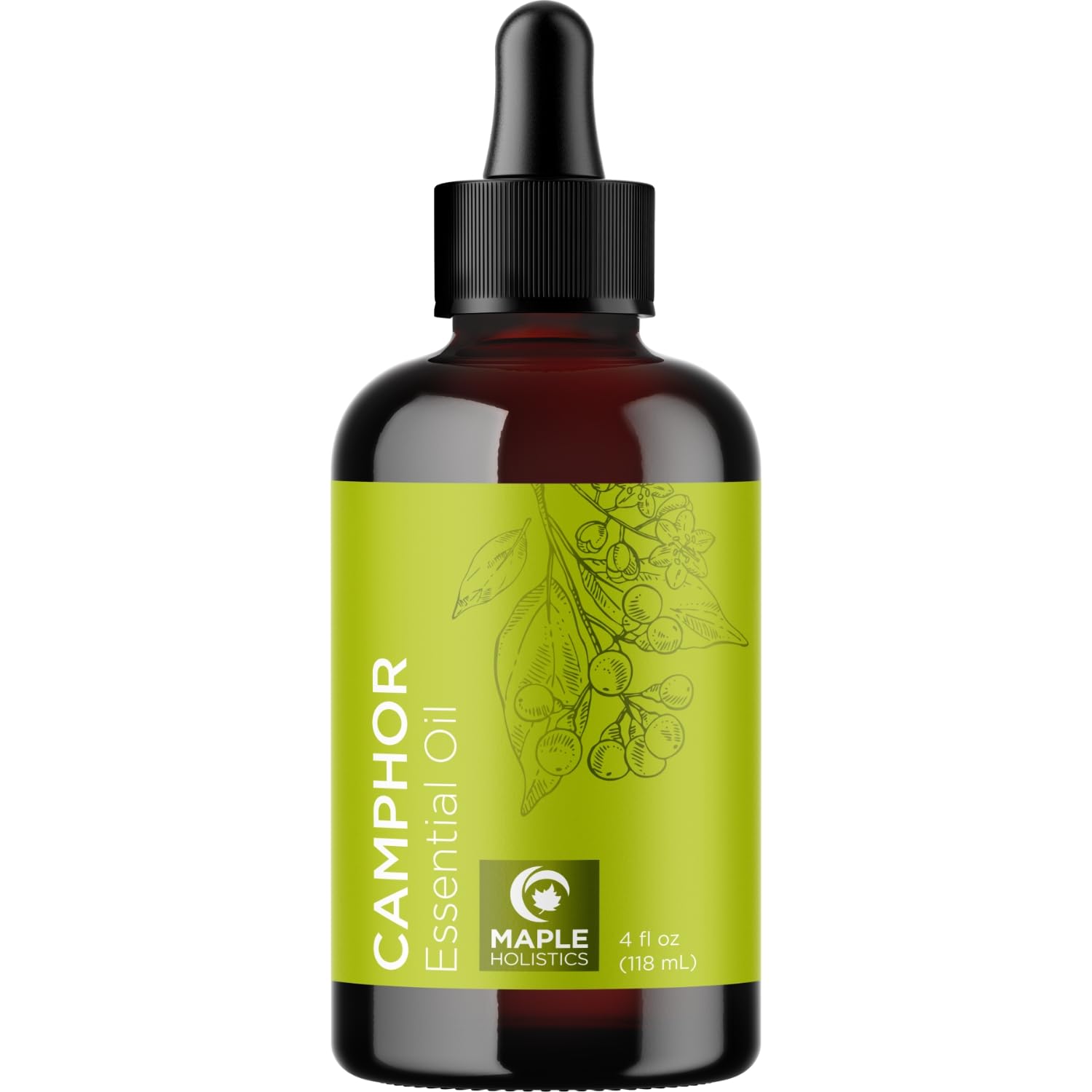 Pure Undiluted Camphor Essential Oil - 100% Pure Camphor Oil for Aromatherapy and Beauty DIYs Great for Soothing Skin and Clearing Chest - Outdoor Diffuser Oil for Patios and Porches (4 Fl Oz)