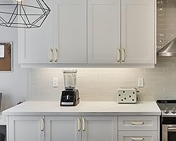 Amerdeco 10 Pack Brushed Brass Cabinet Pulls