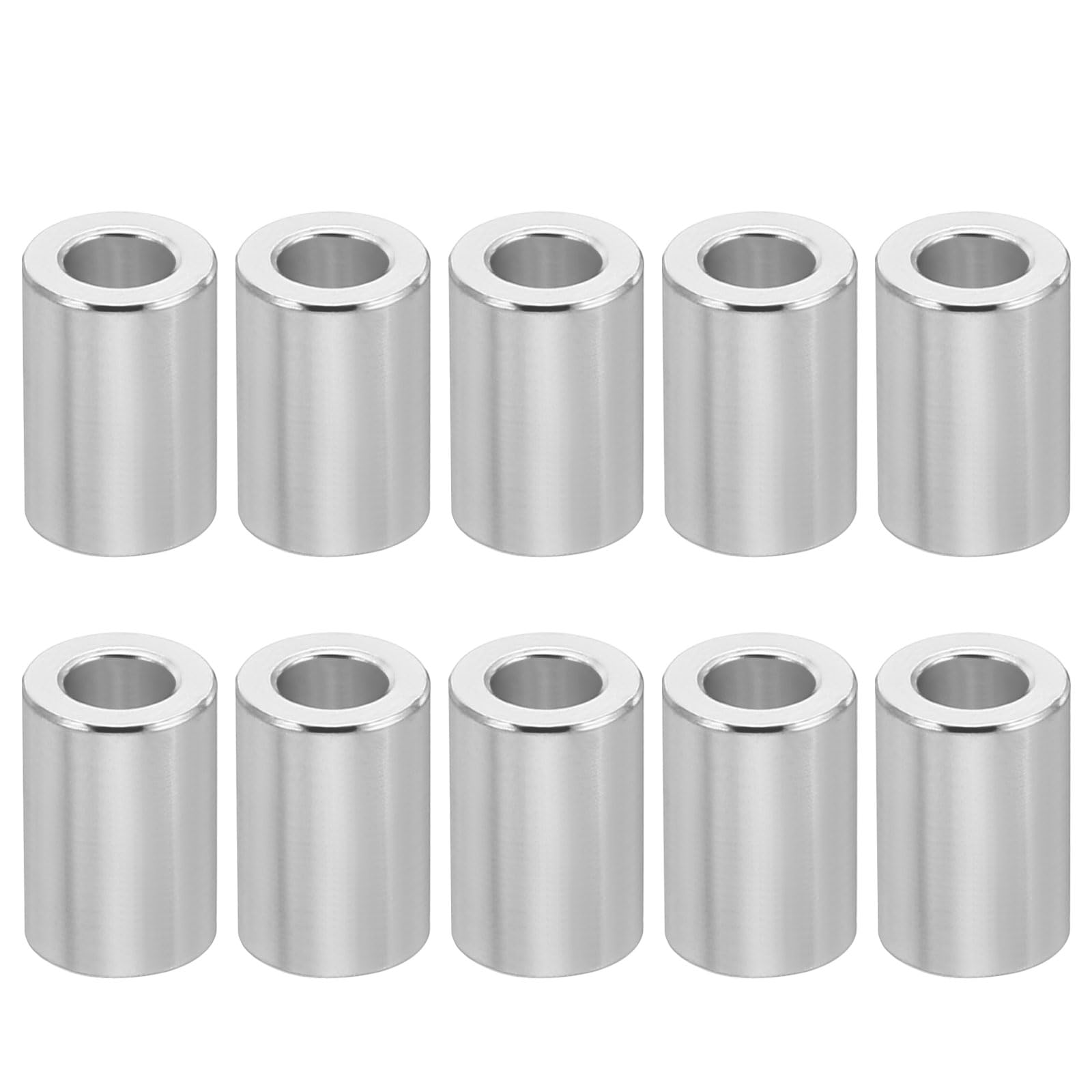 PATIKIL M4 Aluminum Spacers, 10 Pcs Metal Spacer Aluminum 4.2mm ID x 8mm OD x 12mm L Aluminum Spacer Screw Standoff Round for 5/32inch or M4 Screw Bolts — image 1