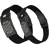 ROAD iD Personalized Medical Identification Bracelet - Premium ID Wristband with Medical Alert Badge - Silicone Clasp