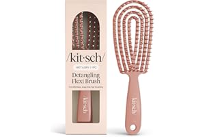 Kitsch Detangler Brush – Flexible Curly Hair Brush for Women, Men & Kids | Detangling Hairbrush with Bendable Frame and Ultra-Smooth Bristles for Wet or Dry Strands - Terracotta