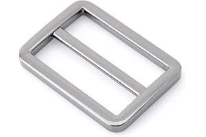 CRAFTMEMORE Flat Metal Slide Buckle Triglide Strap Keeper Leathercraft Bag Belt Adjuster Sliders 6 Pack VTSL