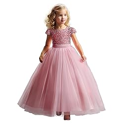 Nileafes Flower Girl Pageant Sequins Dress Princess
