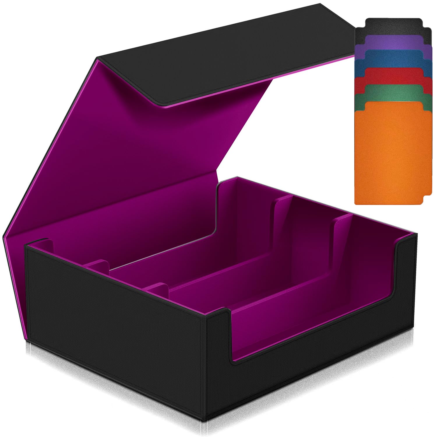 Photo 1 of superaimi 1800+ Trading Card Storage Box, Magnetic Closure Toploaders Storage Box Hold 600+ 35PT 3"x4" Standard Toploaders, PU Leather Card Deck Boxes Fit for MTG,Sport Cards,Game Cards