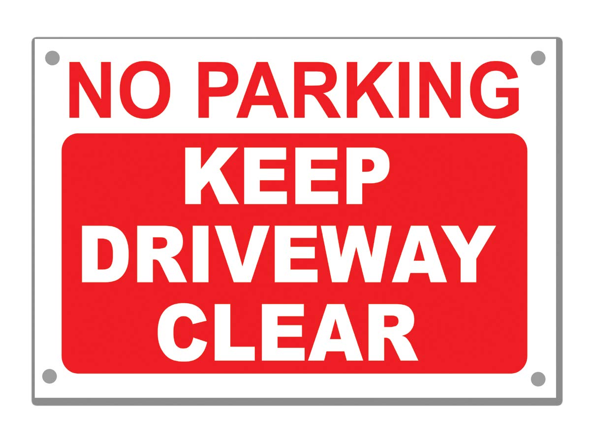 A3 No Parking various 5mm Foamex Sign red white with holes (DRIVEWAY)