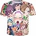 kydely Unisex 3D Print T Shirts Ahegao Funny Short Sleeve Funny Cotton T-Shirt 19 XL
