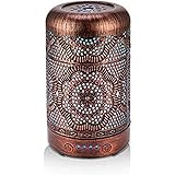 BAIESHIJI Essential Oil Diffuser, Metal Vintage Essential Oil Diffusers 100ML, Aromatherapy Diffuser with Waterless Auto Shut