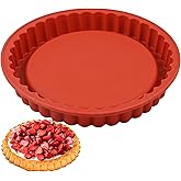 Webake 11-Inch Silicone Flan Tart Pan, Nonstick Large Maryann Cake Pan Torte Pan, BPA-Free